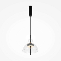 MOD185PL-L6B3K1 griestu gaism. Bangkok melns/stikls LED 12W 3000K 1200lm D25cm maxH349.5cm Maytoni