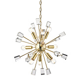 90293 griestu lampa Miro misiņs/kristāls 9 x 40W E14 Endon