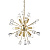 90293 griestu lampa Miro misiņs/kristāls 9 x 40W E14 Endon