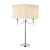 63650 galda lampa Stanford niķelis/bēšs kupols 2x40W E14 Interiors 1900