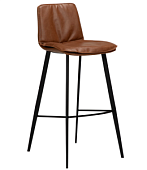 200650100 bāra krēsls Fierce brūna eko āda/melnas kājas H:103cm Dan-Form