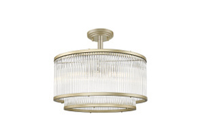 C0528-05H-V6AC Sergio Plafons mat.zelts/kristāls  5x60W E14 D415mm ZUMA