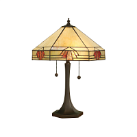 64286 galda lampa Nevada Tiffany stikls 2x60W E27 Interiors 1900