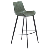 200390601 bāra krēsls Hype zaļa eko āda/melnas kājas H:101cm Dan-Form