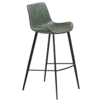 200390601 bāra krēsls Hype zaļa eko āda/melnas kājas H:101cm Dan-Form