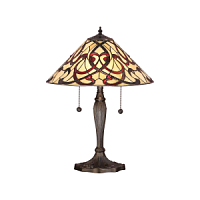 64321 galda lampa Ruban Tiffany stikls 2x60W E27 Intreriors 1900