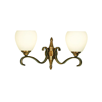 63454 sienas lampa Columbia vec.misiņš/stikls 2x40W E14 Interiors 1900
