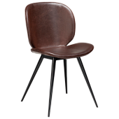 100800245 krēsls Cloud tumši brūna eko āda/melnas kājas Dan-Form
