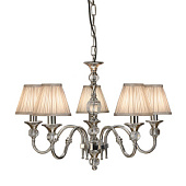 63580 lustra Polina ņikelis/bēši kupoli 5x40W E14 INTERIORS1900