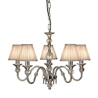 63580 lustra Polina ņikelis/bēši kupoli 5x40W E14 INTERIORS1900