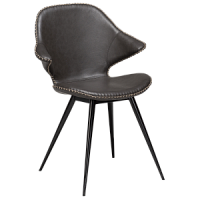100375315 krēsls Karma pelēka eko āda/melnas kājas Dan-Form