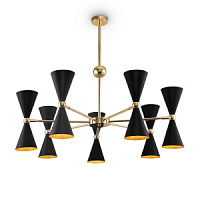 MOD108PL-14GB  lustra Vesper melna/zelta 14x40W E14 Maytoni