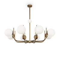 MOD109PL-08BS lustra Rendez-vous misiņš/balts stikls 8x40W E14 Maytoni