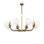MOD109PL-08BS lustra Rendez-vous misiņš/balts stikls 8x40W E14 Maytoni