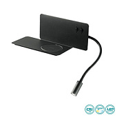 AP.FLAT/D-NERO Sienas lampa melna 6W+3W 790lm 3000K ONDALUCE