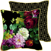 SKT 906507 spilvens Vintage Big Rose melns IHR