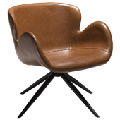 700200110 atpūtas krēsls Gaia brūna eko āda/melnas kājas Dan-Form