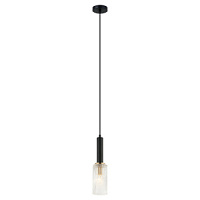PND-43363-1 BK+BR griestu lampa PEROLA melna/stikls 1x40W E14 H:1120mm D100mm Italux