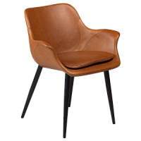 100690891 krēsls Combino gaiši brūna eko āda/ melnas kājas Dan-Form