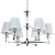 P06285NI-WH DOHA plafons hroms 6xE14 40W D670cm H440-1440mm Cosmo Light