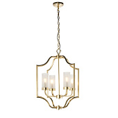 81914 griestu lampa Edrea misiņš 4 x 40W E14 Endon