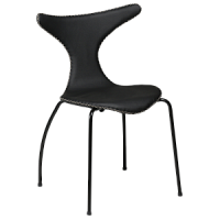100295502 krēsls Dolphin melna āda/melnas kājas Dan-Form