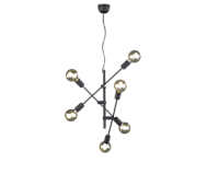 306700602 CROSS griestu gaismeklis melns 6X28W LED E27 TRIO