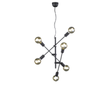 306700602 CROSS griestu gaismeklis melns 6X28W LED E27 TRIO