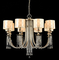 H018-PL-08-NG (DIA018-08-NG) Lustra antīks zelts/bēšs abažūrs 8x40W E14 D82 Maytoni