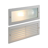 52213 iebūvējams gaismeklis Eco Plain&Louvre pelēks/mat.stikls 1x40W E27 IP44 Saxyby