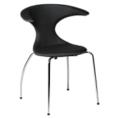 100221222 krēsls Flair melna āda/melnas kājas Dan-Form