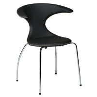 100221222 krēsls Flair melna āda/melnas kājas Dan-Form