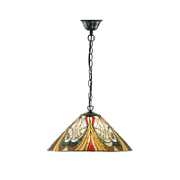 64162 griestu lampa Hector Tiffany stikls 1x60W E27 Interiors 1900