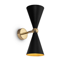 MOD108WL-02GB sienas lampa Vesper melna/zelta 2x40W E14 Maytoni