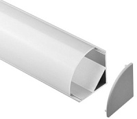 003W C profils 45° anodēts alum. profils ar vāciņu v/a 3m 15x15mm BONA