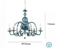 LP.VIVALDI/6-OTT Lustra Vivaldi ZILA 6x40W E14 D750mm H750mm  ONDALUCE