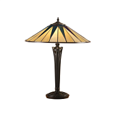 64045 galda lampa Dark Star TIffany stikls 2x60W E27 Interiors 1900