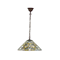 64054 griestu lampa Dauphine Tiffany stikls 1x60W E27 Interiors 1900