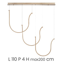 SO.ARQUA/3R -ORO Griestu gaismeklis ARQUA zelts 108W 6540lm 3000K DIMM Ondaluce