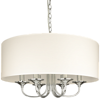 P05406CH-WH ABU DHABI gristu gaismeklis hroms 6xE14 40W D60cm H52/147cm Cosmo Light