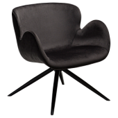 700200120 atpūtas krēsls Gaia melns velvets/melnas kājas Dan-Form