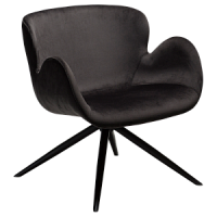 700200120 atpūtas krēsls Gaia melns velvets/melnas kājas Dan-Form