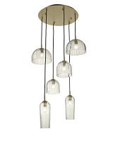 SO.PUCK/TRANSP Giestu gaismeklis mat.zelts 6xE14 D600mm H1400mm Ondaluce