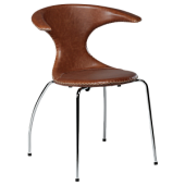 100221333 krēsls Flair brūna āda/hroma kājas Dan-Form