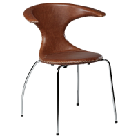 100221333 krēsls Flair brūna āda/hroma kājas Dan-Form