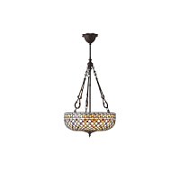 64277 griestu lampa Mille Feux Tiffany stikls 3x60W E27 Interiors 1900