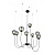 AZ2639 Conflux 8 pendant melns D700-1400mm maxH1300mm 8x33W G9 AZZARDO
