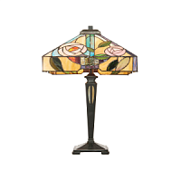 64387 galda lampa Willow Tiffany stikls 2x60W E27 Interiors 1900