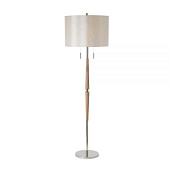 ALTESSE-FLNI stāvlampa Altesse niķelis/koks/balts kopols 2 x 60W E27 Endon