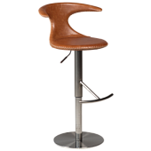 100801586 bāra krēsls Flair brūna āda/metāla kāja Dan-Form